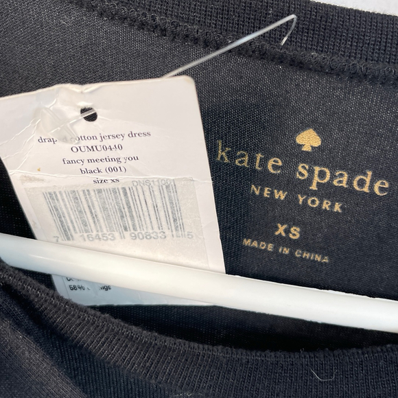 Kate Spade Women Short Sleeve Dress Black Flared Hem Dress with Bow Detail XS - Picture 7 of 8